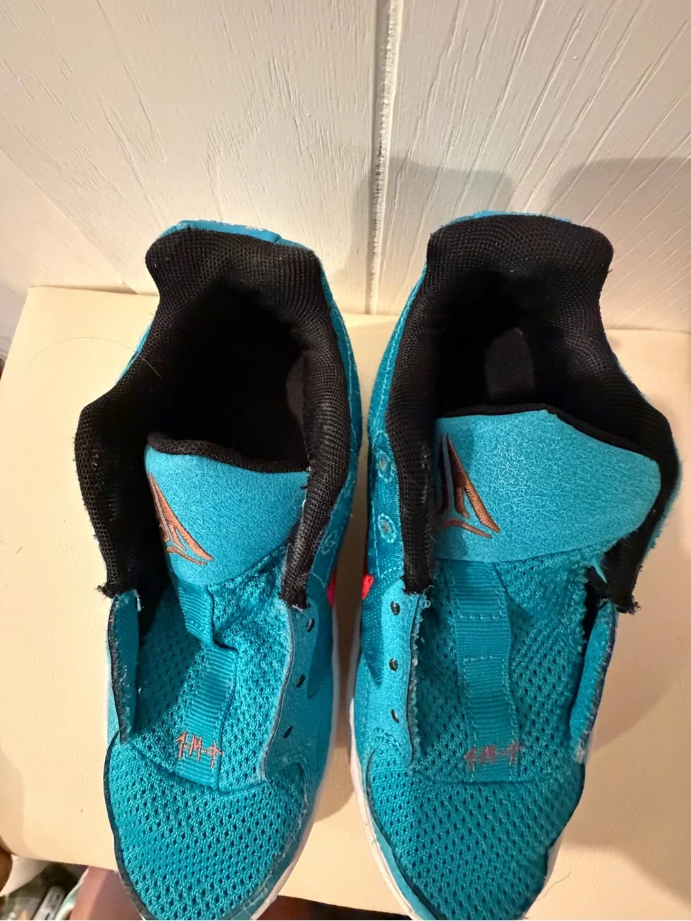 Kids Blue Athletic Sneakers with Red Accent
